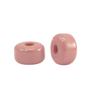 Polaris beads Glaze rondelle 6x4mm shiny Rouge Blush