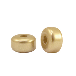 Polaris beads rondelle 6x4mm metallic shiny Cedar Brown