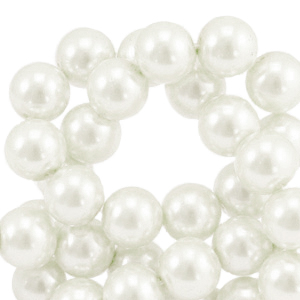 Glass pearls 10mm Off white