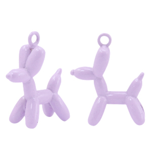 Brass TQ metal charms dog Gold-Lilac