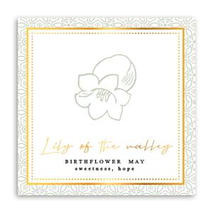 Jewellery cards Birth flower May-Lily of the valley Green