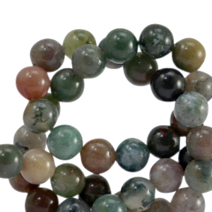 Natural stone beads Chalcedony (Jasper) 8mm Multicolour Green