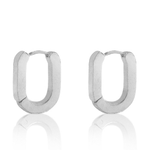 Stainless steel earrings oval Silver