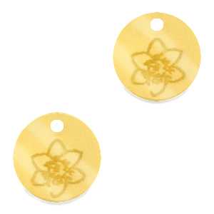 Plexx charms 12mm Birth flower December-Narcissus Gold