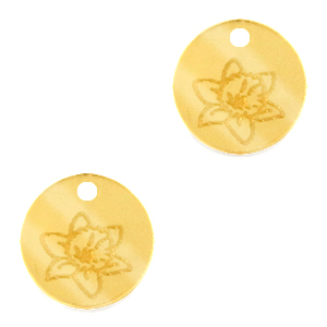 Plexx charms 12mm Birth flower March-Daffodil Gold