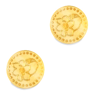Plexx cabochons 12mm Birth flower May-Lily of the valley Gold