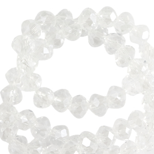 Top faceted beads 6x4mm disc Crystal-Pearl Shine Coating