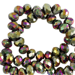 Top faceted beads 4x3mm disc Gold-AB Coating