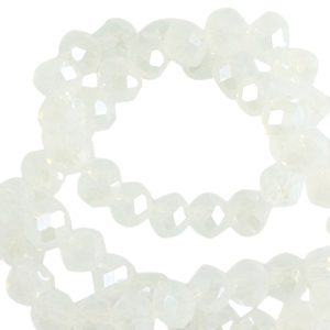Top faceted beads 3x2mm disc Milky crystal-Pearl Shine Coating