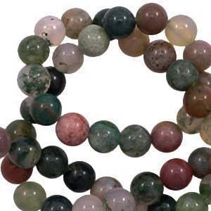 Natural stone beads Chalcecony (Quartz) and Jasper 8mm Green Mix