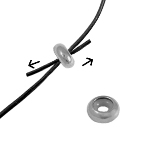 Stainless steel findings smart stopper bead 6x3mm Silver