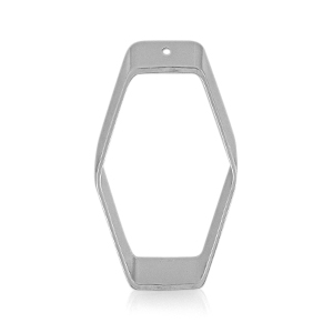 DQ European metal charms hexagon Antique Silver (nickel free)