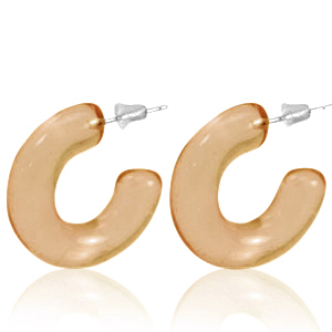 Trendy earrings Creole Tan Brown