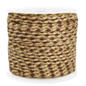 Trendy cord braided 2mm Gold-Brown