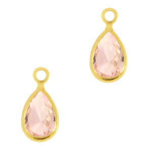 Crystal glass charms drop Champagne Peach-Gold