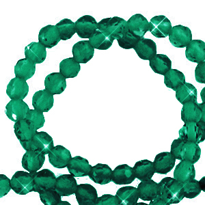 Natural stone faceted beads 3mm Green-Pearl Shine Coating