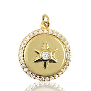 Brass TQ metal charms star Gold