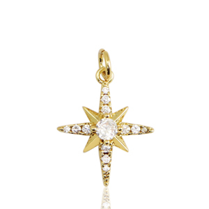 Brass TQ metal charms Star Gold