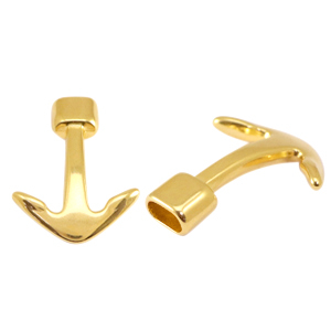 DQ European metal end caps anchor clasp Gold (nickel free)
