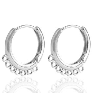 Brass TQ metal earrings creole Silver