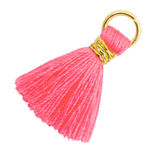 Tassels 2cm Gold-Neon Pink