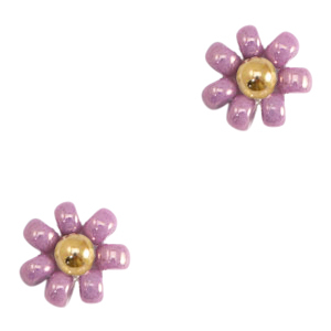 Miyuki flower beads 8mm Purple-Gold
