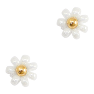 Miyuki flower beads 8mm White-Gold