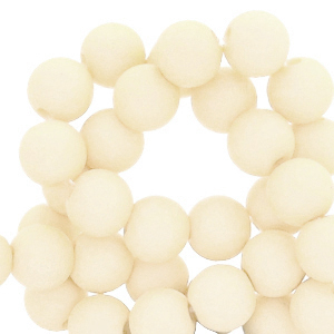 6 mm acrylic beads matt Cashmere White