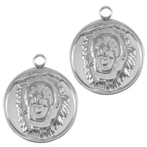 Stainless steel charms lion Silver