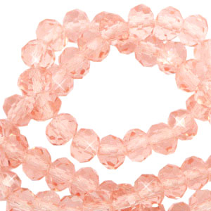 Top faceted beads 4x3mm disc Smashing Pink-Pearl Shine Coating