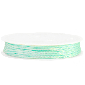 Macram&eacute; bead cord braided 1mm Neo Mint Green Metallic