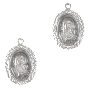 DQ European metal charms Maria and Jesus Antique Silver (nickel free)
