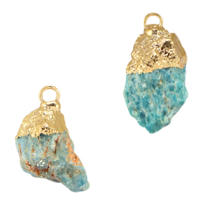 Natural stone charms Apatite Meridian Blue-Gold