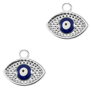 Stainless steel charms eye of providence enamel Silver-Blue