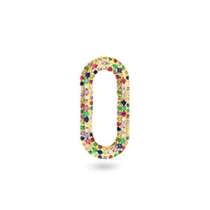 Zirconia rainbow oval connector Gold