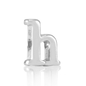 DQ European metal letter beads H Antique Silver (nickel free)