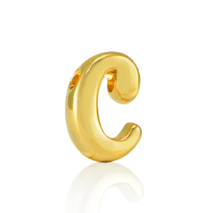 DQ European metal letter beads C Gold (nickel free)