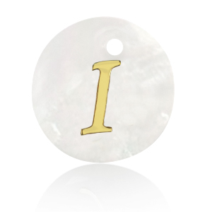 Shell pendants specials letter I Gold-White (natural colour)
