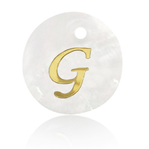 Shell pendants specials letter G Gold-White (natural colour)