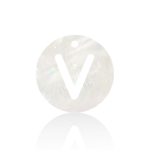 Shell pendants specials letter V White (natural colour)