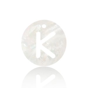 Shell pendants specials letter K White (natural colour)