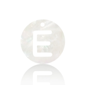 Shell pendants specials letter E White (natural colour)