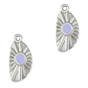 DQ European metal charms irregular Antique Silver-Lavender Purple (nickel free)