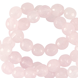 Natural stone beads Milky Quartz 6mm faceted polished Sweet Rose