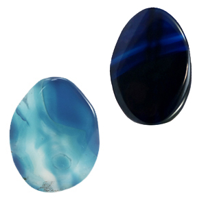 Natural stone beads Agate oval Aegean Blue Opal