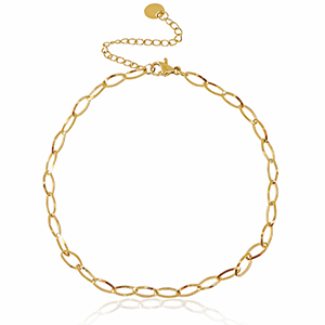 Stainless steel anklets chain oval Gold