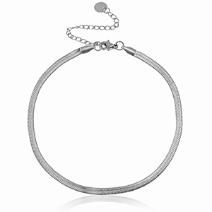 Stainless steel anklets snake chain Silver
