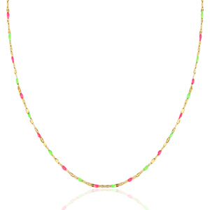 Stainless steel necklaces Neon Pink-Green-Gold