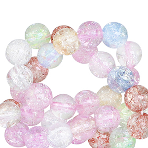 6 mm crackled glass beads Multicolour
