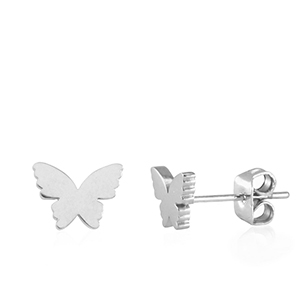 Stainless steel earrings butterfly Silver